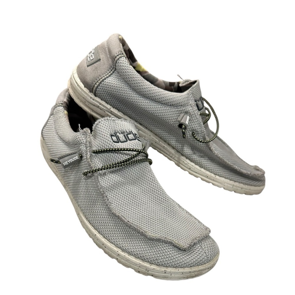Men’s HEY DUDE Wally Sox Fog Slip On Shoes Size 10 - Picture 3 of 8